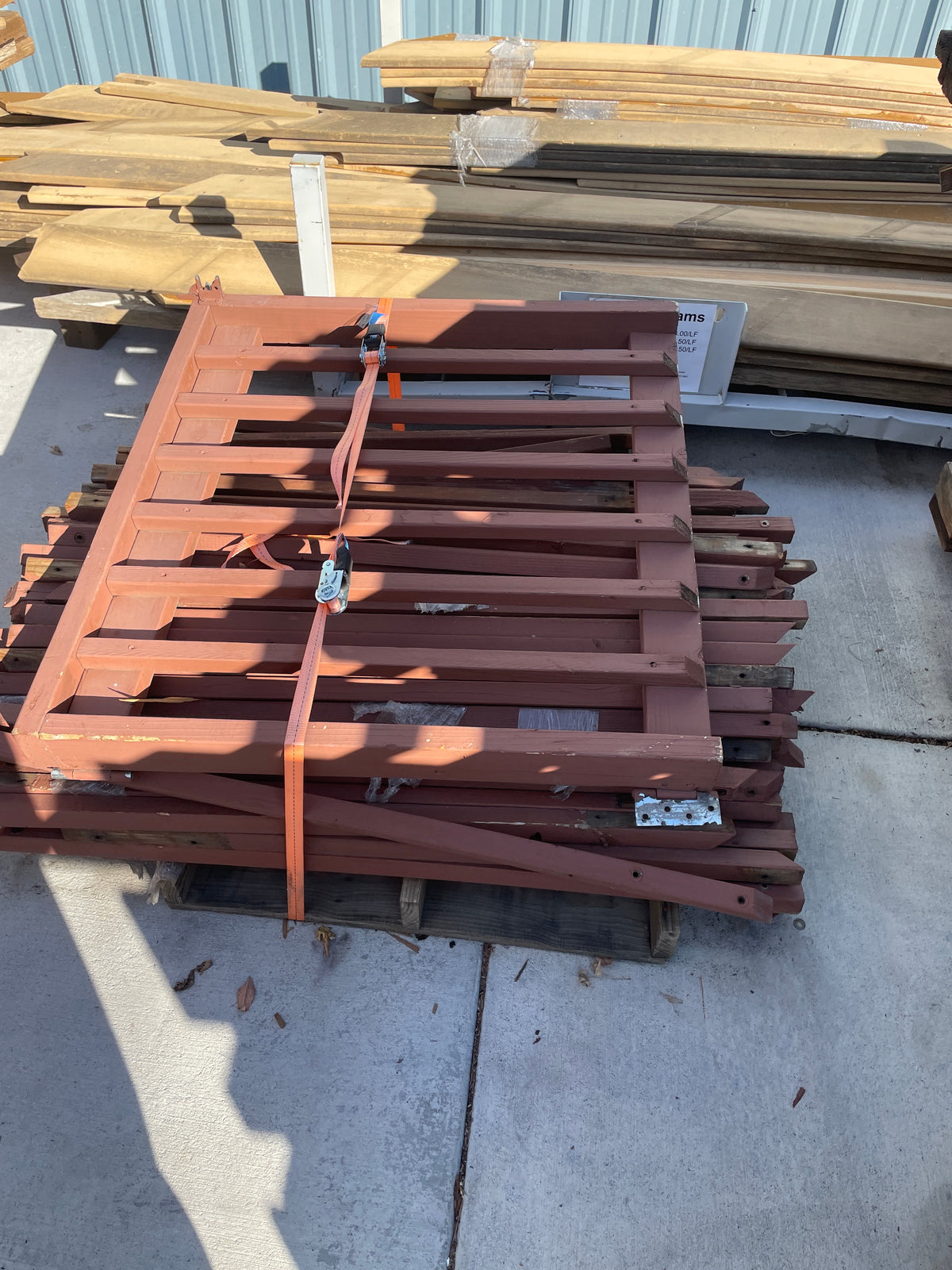 Reclaimed Wood Railing Sections, 10 Pieces, Mixed Lengths to 14.5 Ft