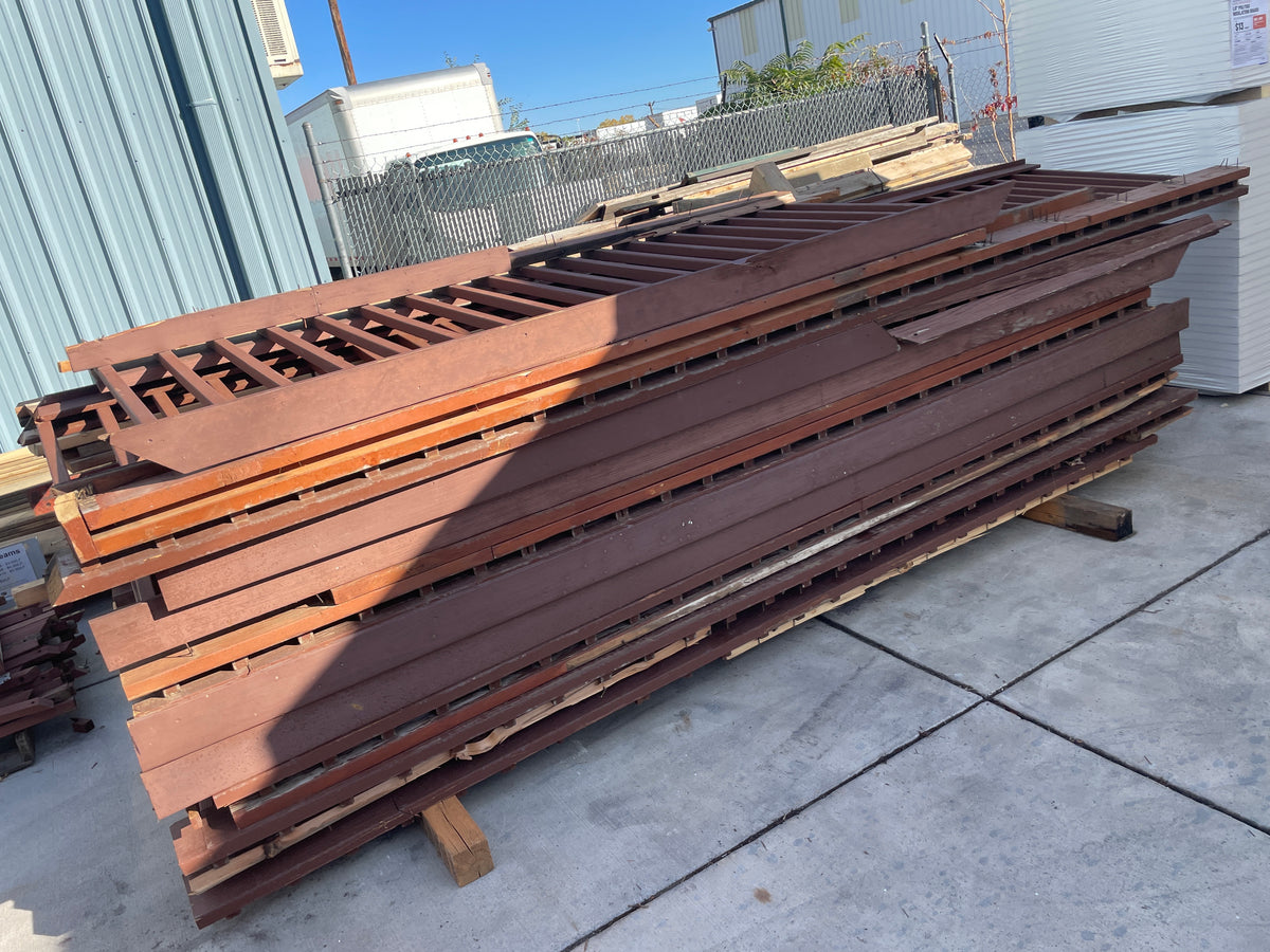Reclaimed Wood Railing Sections, 10 Pieces, Mixed Lengths to 14.5 Ft