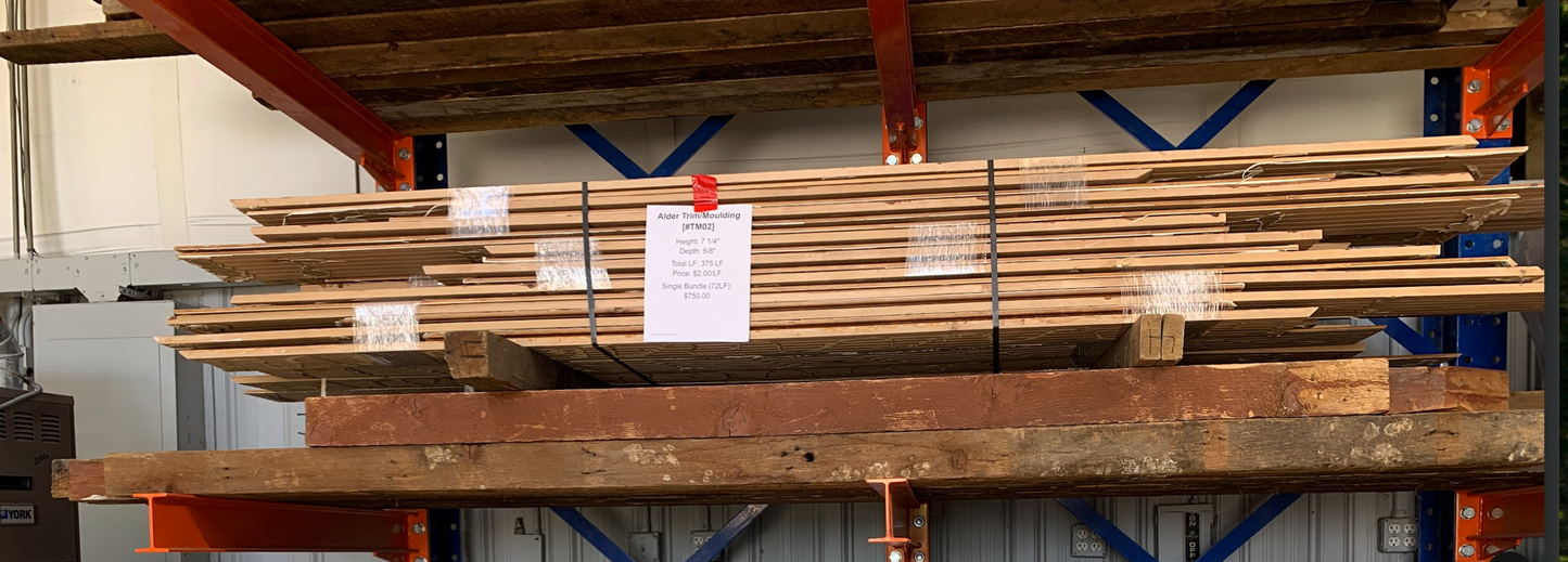 7 1/4" Alder Trim / Moulding – 5/8" Thick, Reclaimed Wood [902.01]