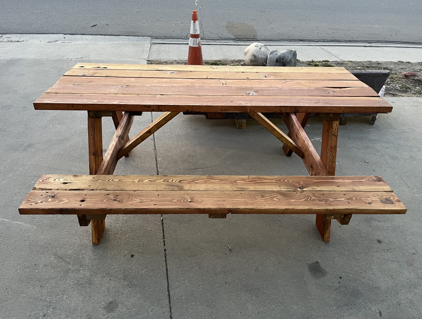 Reclaimed Lumber Picnic Table – Stained & Sealed, Made to Order
