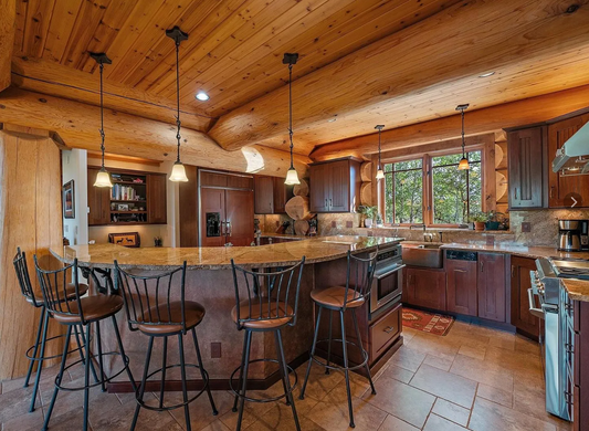 Custom Plywood Kitchen Cabinet Set with Decorative Hardware [#312.01]