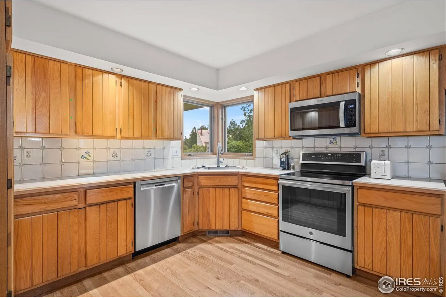 Complete Kitchen Cabinet Set, Natural Wood Finish