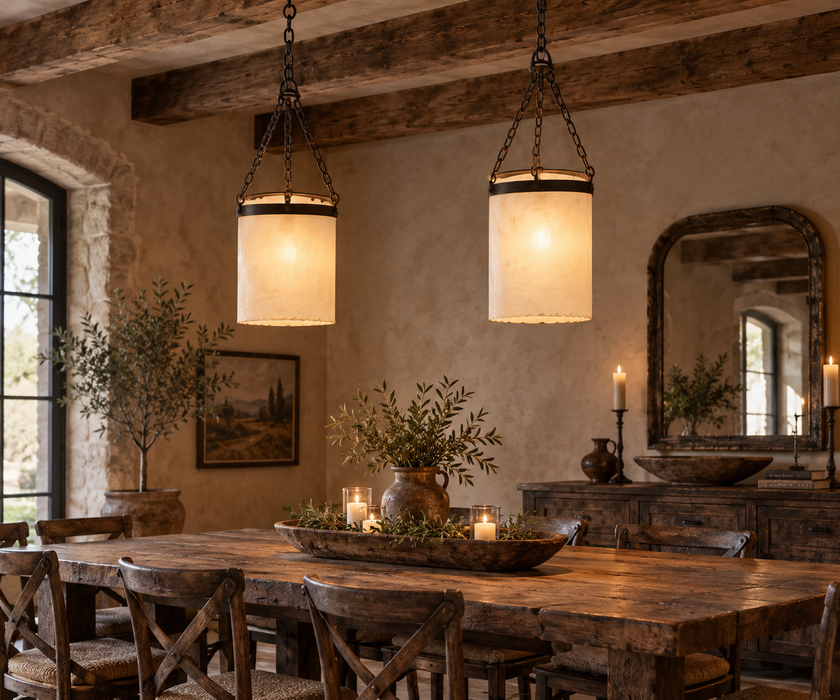 Reclaimed Frosted Glass Cylinder Pendants, Wrought Iron ID #D926.03