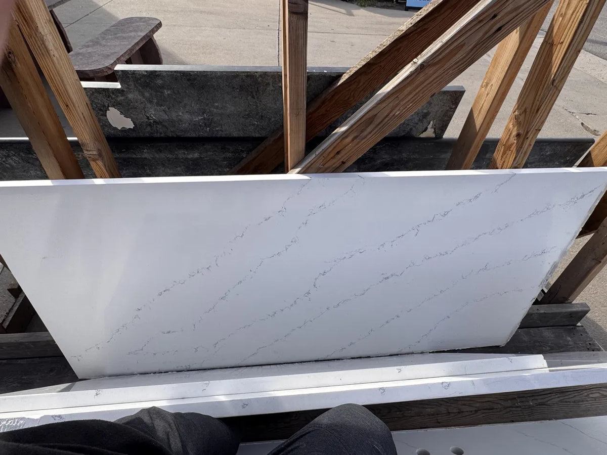 White Quartz Countertops, Set of 4 Engineered Stone Tops